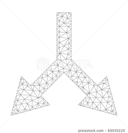 Mesh Vector Bifurcation Arrow Down Icon Mesh Vector Bifurcation Arrow Down Icon 68930220