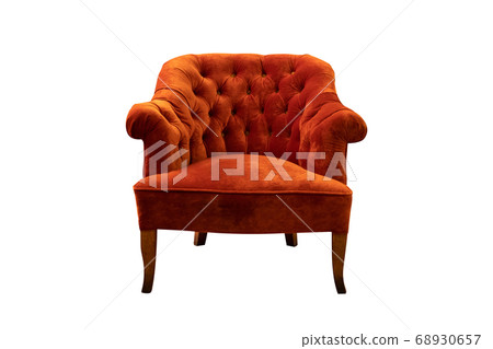 orange vintage armchair isolated on white orange vintage armchair isolated on white 68930657