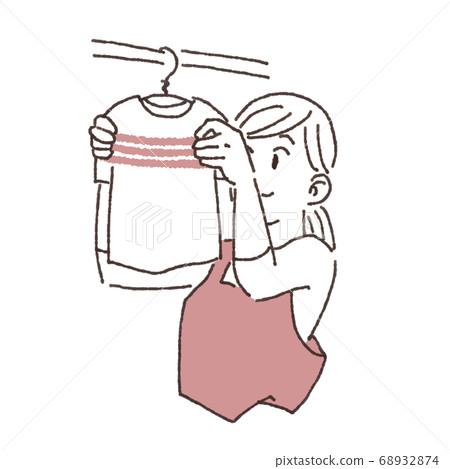 Female laundry housework Female laundry housework 68932874