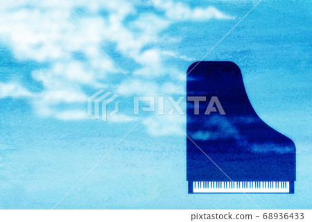 三角鋼琴藍天 68936433