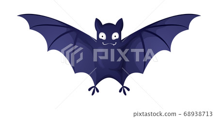 Cute little flying bat. Vector character in cartoons style. Isolated on white background. A vampire bat with open wings halloween symbol. Cute little flying bat. Vector character in cartoons style. Isolated on white background. A vampire bat with open wings halloween symbol. 68938713