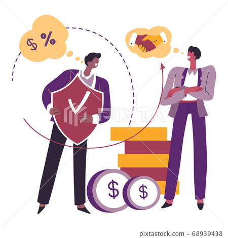 Money insurance, protection of financial assets by bank 68939438