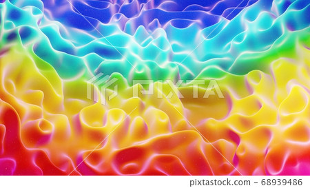 Beautiful abstract 3D background with gradient rainbow colors, surface with abstract waves or extruded wavy pattern on surface. Color gradient, soft matte material with glitter sparkles. Beautiful abstract 3D background with gradient rainbow colors, surface with abstract waves or extruded wavy pattern on surface. Color gradient, soft matte material with glitter sparkles. 68939486