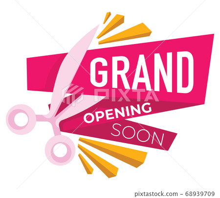 Grand Opening Soon Announcement Of New Shop Or Stock Illustration