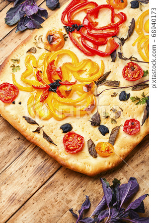 Traditional Italian focaccia 68940173