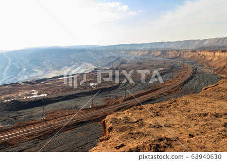 Railroad track in the iron ore quarry Railroad track in the iron ore quarry 68940630