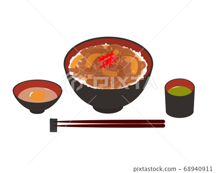 美味的牛肉碗的插圖素材 68940911