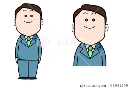 一個可愛的兩頭男人的插圖 68941399