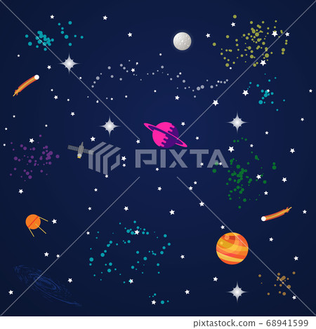 Abstract cosmos background with planets and stars Abstract cosmos background with planets and stars 68941599