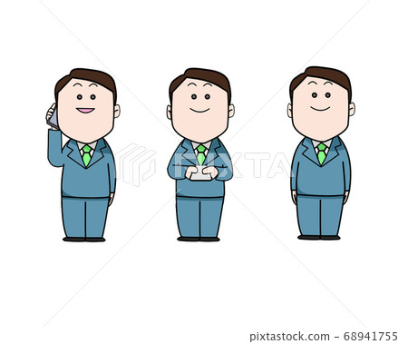 Illustration of a cute two-headed man Illustration of a cute two-headed man 68941755