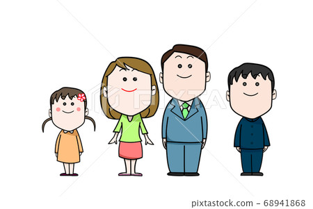 Cute double-headed character family illustration Cute double-headed character family illustration 68941868