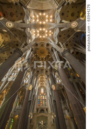 Sagrada Familia Ceiling sculpture in the cathedral Sagrada Familia Ceiling sculpture in the cathedral 68944276