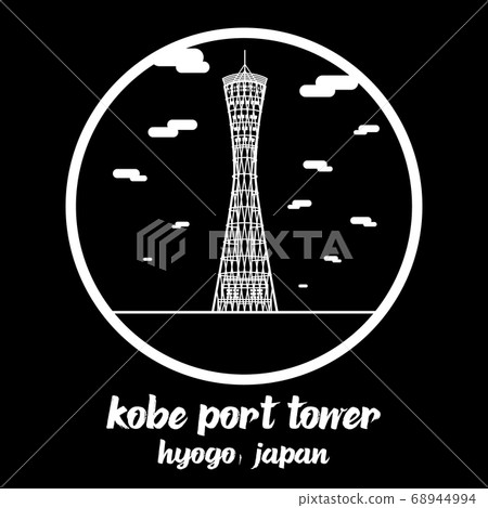 Circle icon line Kobe Port Tower. vector illustration 68944994
