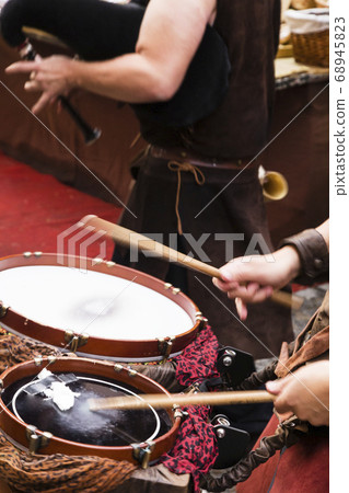 street musician playing 68945823
