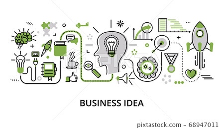 Infographic greenery Business Idea concept 68947011