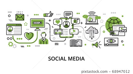 Infographic greenery Social Media concept Infographic greenery Social Media concept 68947012