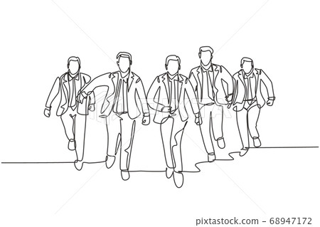 One Continuous Single Line Drawing Of Male Stock Illustration