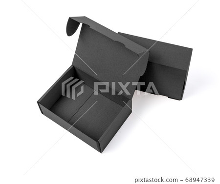 cardboard black boxes on a white background cardboard black boxes on a white background 68947339