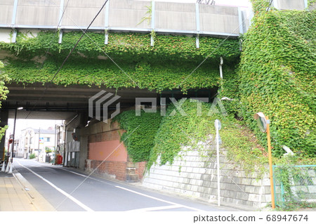 Tokyo Metro Chiyoda Line Arakawa Railway Bridge Ivy Tokyo Metro Chiyoda Line Arakawa Railway Bridge Ivy 68947674