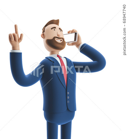 3d illustration. Cartoon Businessman. 68947740