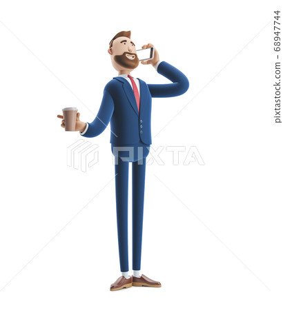 3d illustration. Cartoon Businessman. 68947744