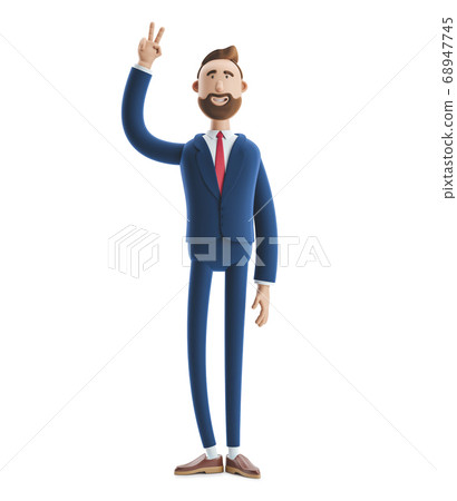 3d illustration. Cartoon Businessman. 3d illustration. Cartoon Businessman. 68947745