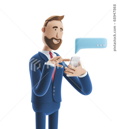 3d illustration. Cartoon Businessman. 3d illustration. Cartoon Businessman. 68947868
