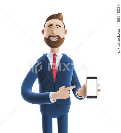 3d illustration. Cartoon Businessman. 68948020