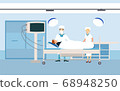 Hospital with doctor and patience. medicine cartoon character vector illustration 68948250