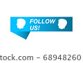 Sign Follow us on white background. Vector illustration 68948260