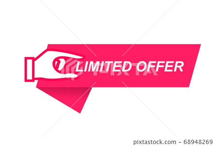 Modern vector banner ribbon limited offer with stop watch Modern vector banner ribbon limited offer with stop watch 68948269