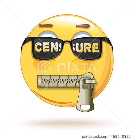 Emoji in sunglasses with the words - censorship 68948552