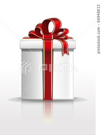 Gift box with red ribbon and bow Gift box with red ribbon and bow 68948615