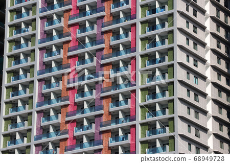 Colorful of building, background picture of exterior tower Colorful of building, background picture of exterior tower 68949728