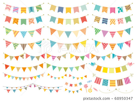 Set of colorful garland flags 68950347