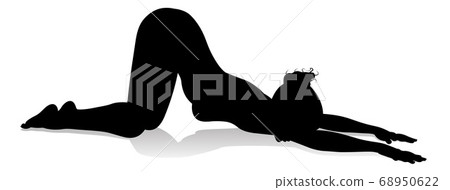 Yoga Pilates Pose Woman Silhouette Yoga Pilates Pose Woman Silhouette 68950622