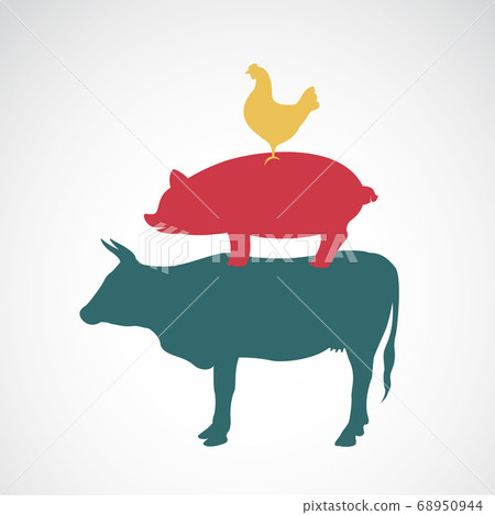 Vector group of animal farm label. Animals. Vector group of animal farm label. Animals. 68950944