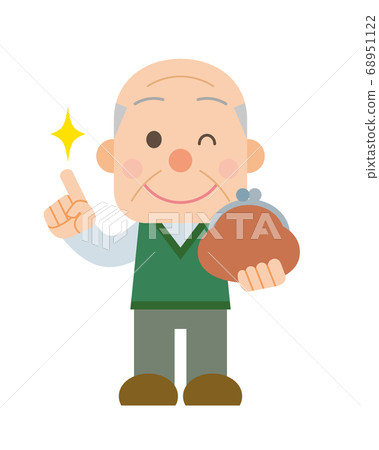 老人帶著錢包和微笑 老人帶著錢包和微笑 68951122