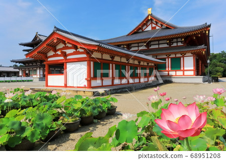 [Nara Prefecture] Yakushiji Temple (large auditorium) under clear weather 68951208