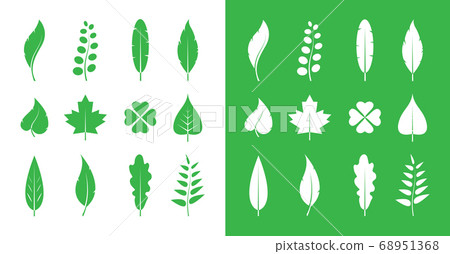 Vector leaves icon set on white background. 68951368