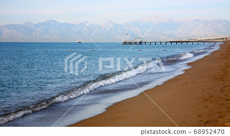 Sunset at Lara Beach in the Mediterranean Sea in Turkey Sunset at Lara Beach in the Mediterranean Sea in Turkey 68952470