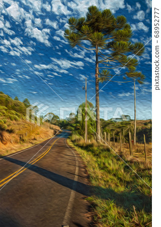 Paved road on rural lowlands called Pampas Paved road on rural lowlands called Pampas 68952777