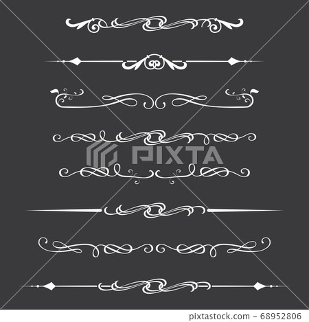 Dividers set,white on dark background, Dividers set,white on dark background, 68952806