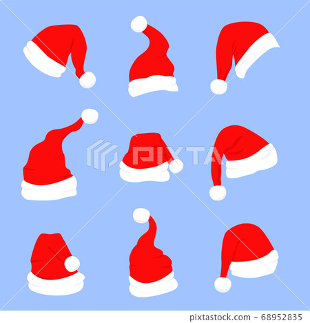 Red santa hat with white fur. Xmas clothing Red santa hat with white fur. Xmas clothing 68952835
