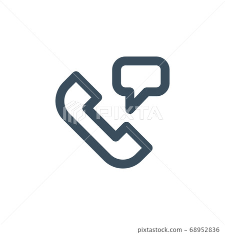 Phone handset with speech bubble line icon. Call icon. Vector illustration Phone handset with speech bubble line icon. Call icon. Vector illustration 68952836