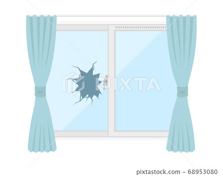 窗玻璃的插圖坐落在竊賊 68953080