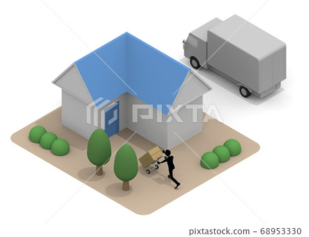 Deliver by truck. Deliver your luggage. Delivery work. Deliver by truck. Deliver your luggage. Delivery work. 68953330
