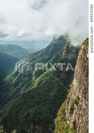 Fortaleza Canyon with rocky cliffs in a cloudy day 68954260