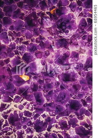 Semiprecious gemstone of amethyst with calcite Semiprecious gemstone of amethyst with calcite 68954465