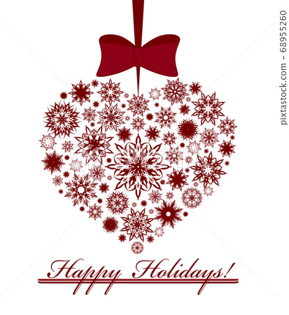 Vector illustration of a Christmas heart - Stock Illustration [68955260 ...